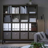 IKEA KALLAX Shelving with underframe, black brown,147x164 cm