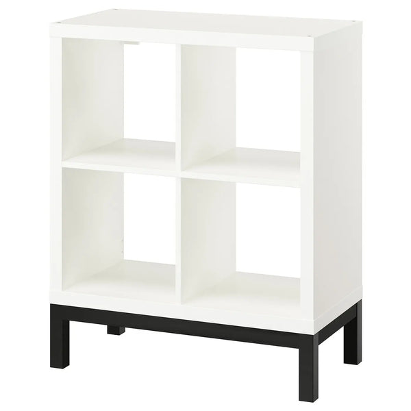 IKEA KALLAX shelving unit with underframe, white/black, 77x94 cm