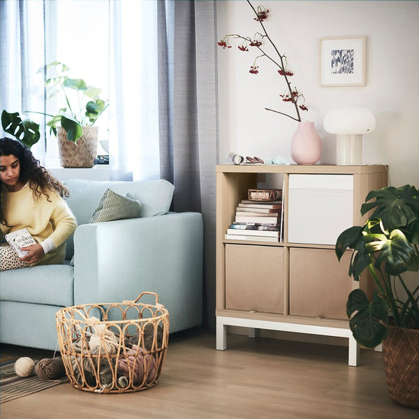 IKEA KALLAX Shelving with underframe, oak effect, 77x94 cm