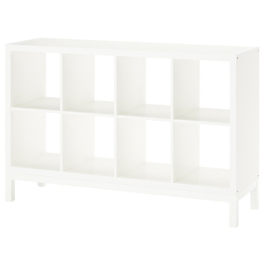 IKEA KALLAX Shelving with underframe, white, 147x94 cm