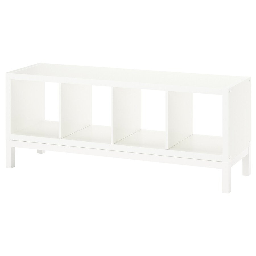 IKEA KALLAX Shelving with underframe, white, 147x59 cm