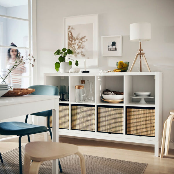 IKEA KALLAX Shelving with underframe, white, 147x94 cm