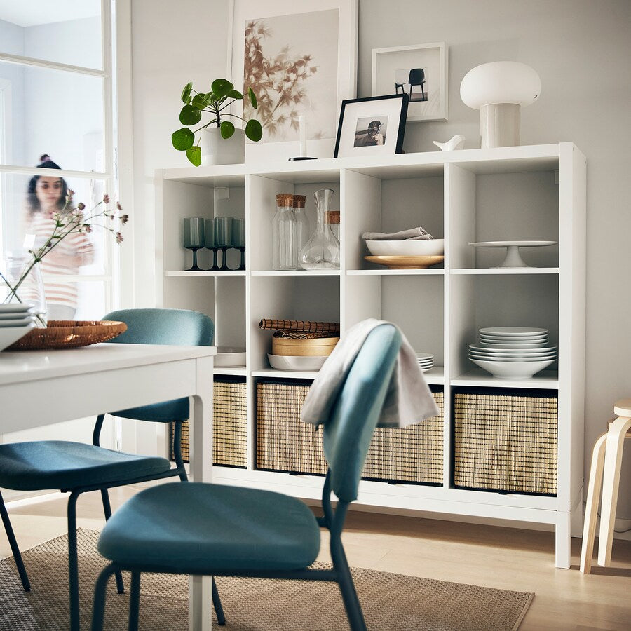 IKEA KALLAX Shelving with underframe, white, 147x129 cm