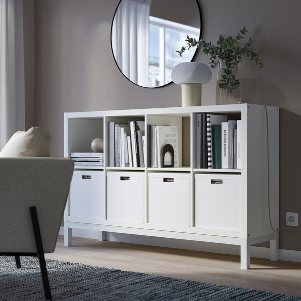IKEA KALLAX Shelving with underframe, white, 147x94 cm