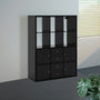 IKEA KALLAX Shelving with 2 drawers/4 doors, black-brown, 112x147 cm