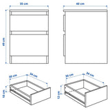 IKEA KULLEN Chest of 2 drawers, white, 35x49 cm