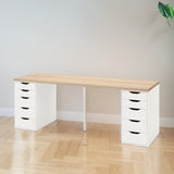 IKEA LAGKAPTEN / 2 ALEX Desk, oak/white, 200x60 cm