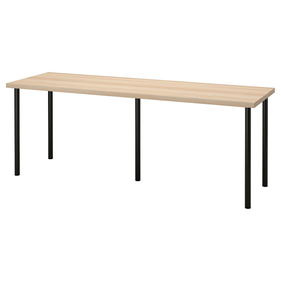 IKEA LAGKAPTEN / ADILS Desk, 200x60 cm, oak/black
