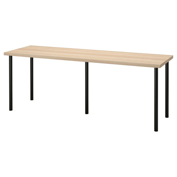 IKEA LAGKAPTEN / ADILS Desk, 200x60 cm, oak/black