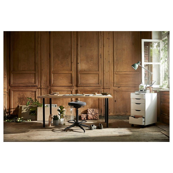 IKEA LAGKAPTEN / ADILS Desk, 200x60 cm, oak/black