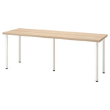 IKEA LAGKAPTEN / ADILS Desk, 200x60 cm, oak/white
