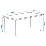 IKEA LAGKAPTEN / ADILS Desk, white/black, 140x60 cm