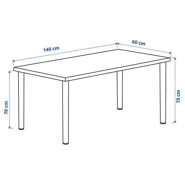 IKEA LAGKAPTEN / ADILS Desk, white/black, 140x60 cm