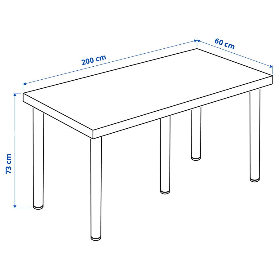 IKEA LAGKAPTEN / ADILS Desk, 200x60 cm, oak/black