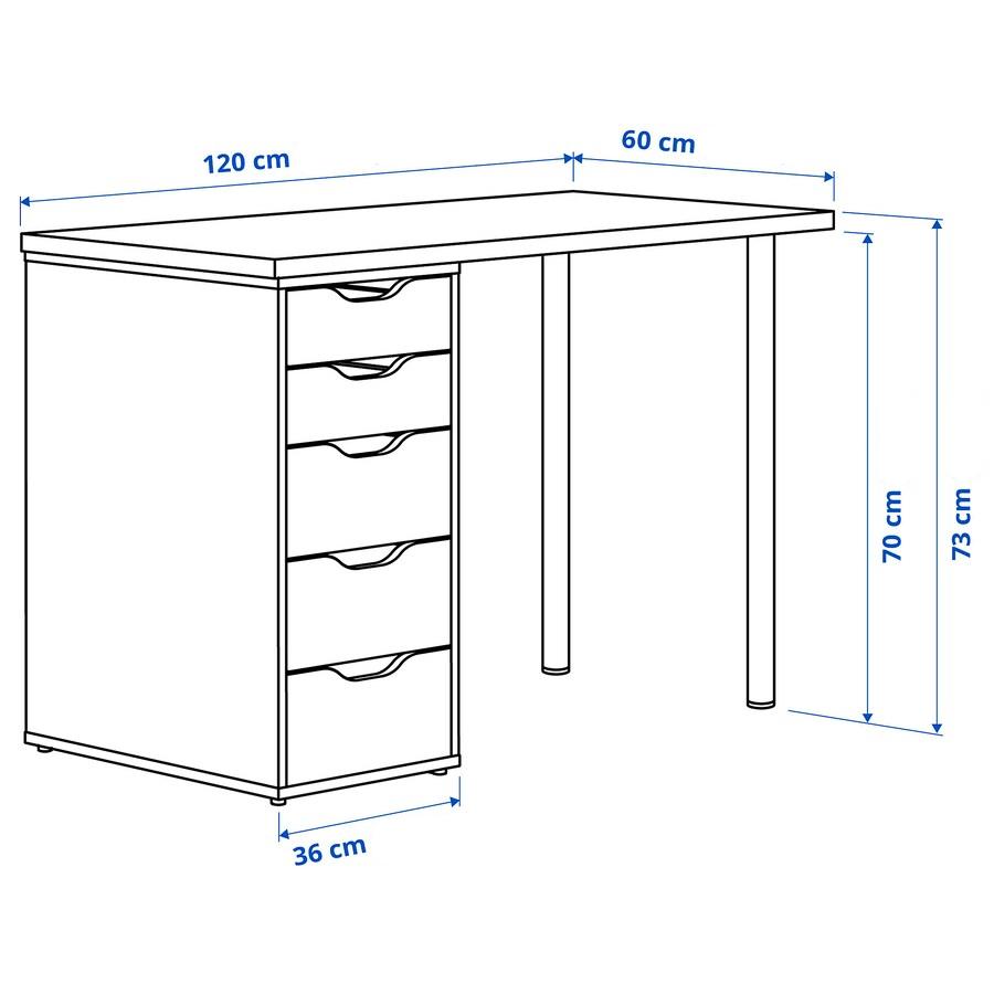 IKEA LAGKAPTEN / ALEX Desk, oak/white, 120x60 cm