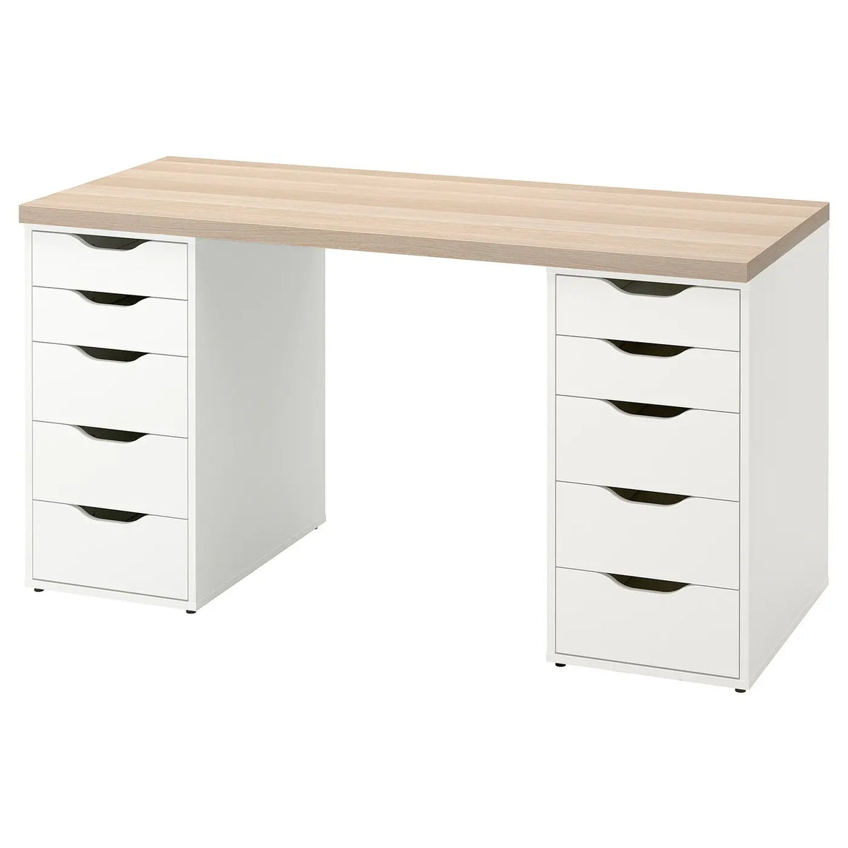 IKEA LAGKAPTEN / 2 ALEX Desk, 140x60 cm, oak/white