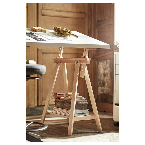 IKEA LAGKAPTEN / MITTBACK Desk, 140x60 cm, white/birch
