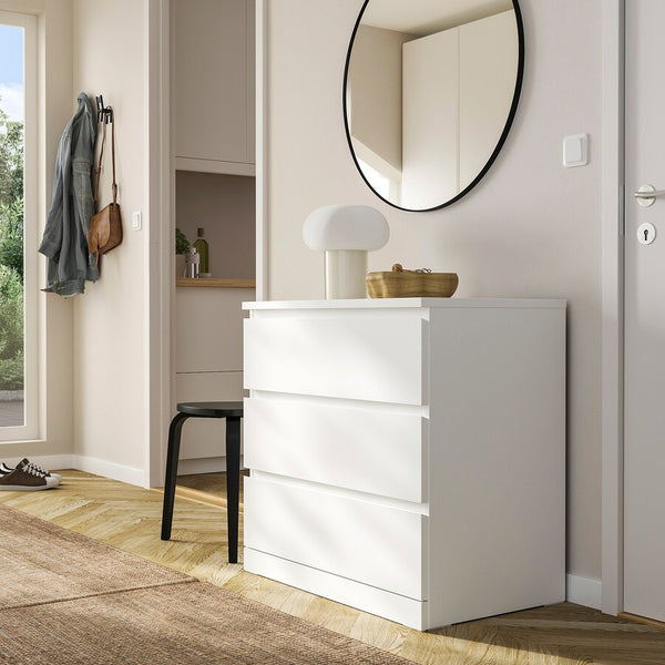 IKEA MALM Chest of 3 drawers, white, 80x78 cm