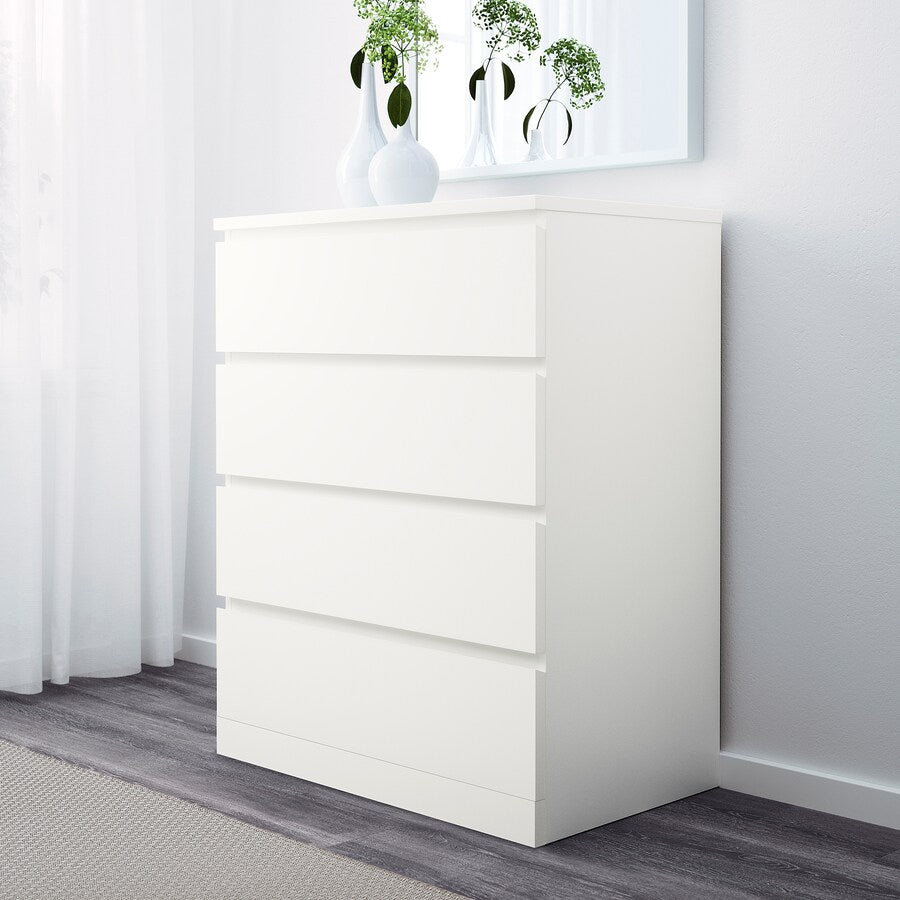 IKEA MALM Chest of 4 drawers, white, 80x100 cm