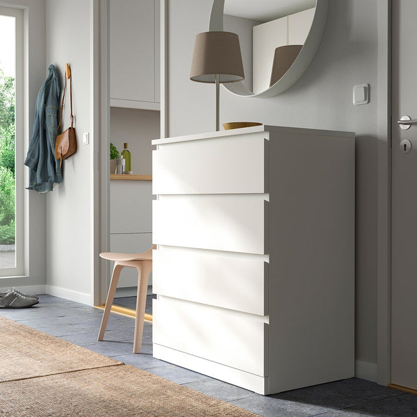 IKEA MALM Chest of 4 drawers, white, 80x100 cm
