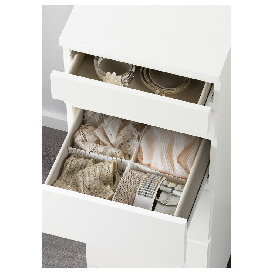 IKEA MALM 6 Drawers with mirror, white, 40x123 cm