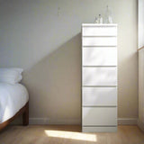 IKEA MALM 6 drawers with mirror, white, 40x123 cm