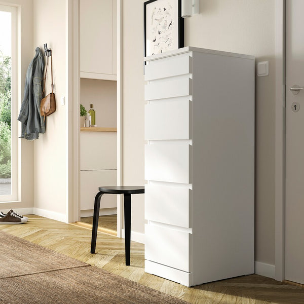 IKEA MALM 6 Drawers with mirror, white, 40x123 cm