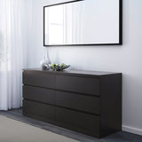 IKEA MALM Chest of 6 drawers, black-brown, 160x78 cm