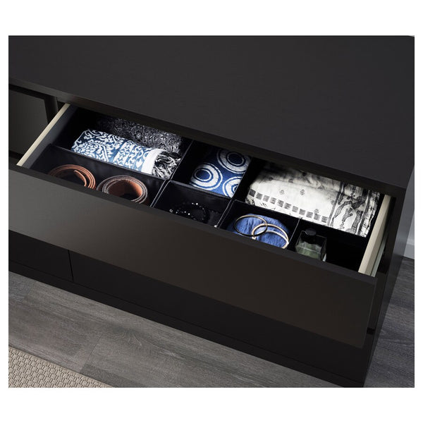 IKEA MALM Chest of 6 drawers, black-brown, 160x78 cm