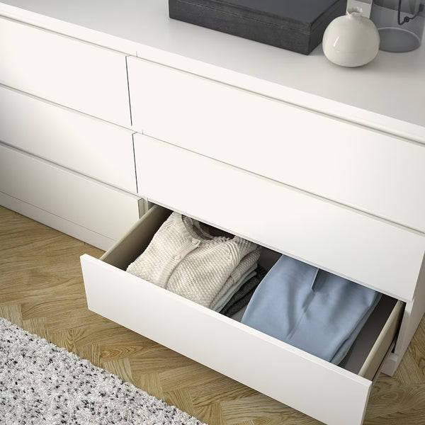 IKEA MALM Chest of 6 drawers, white, 160x78 cm