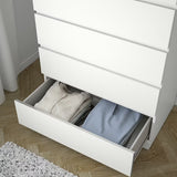 IKEA MALM Chest of 6 drawers, white, 80x123 cm