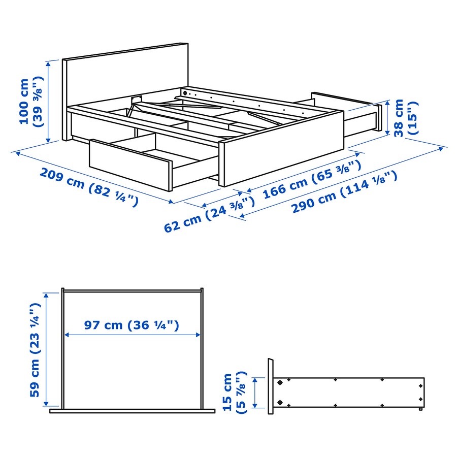 Ikea skorva bed with deals drawers instructions