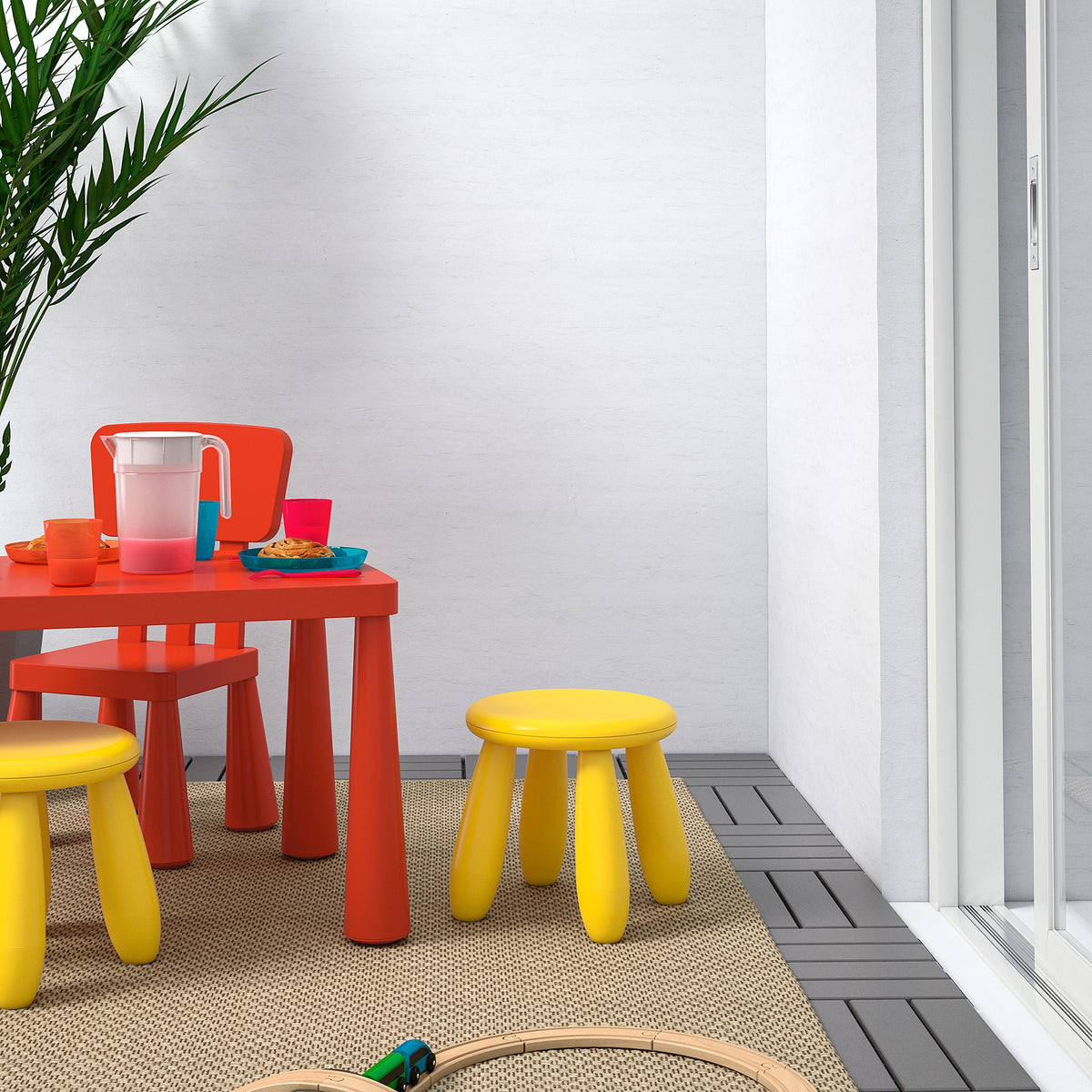 IKEA MAMMUT Children's stool, yellow