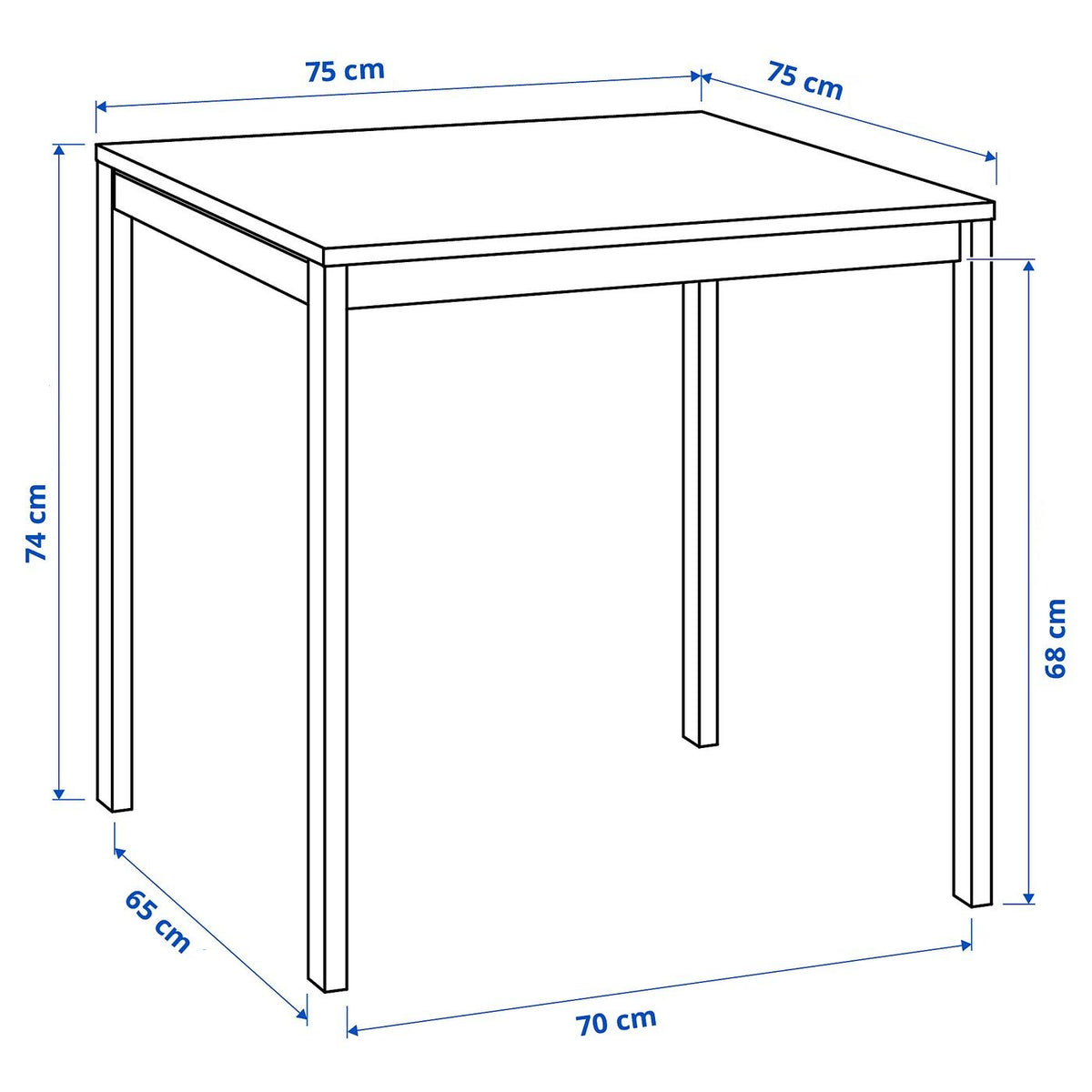 IKEA MELLTORP Table, white, 75x75 cm