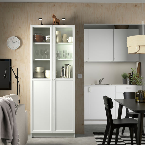IKEA BILLY OXBERG panel/glass door, white, 40x192 cm