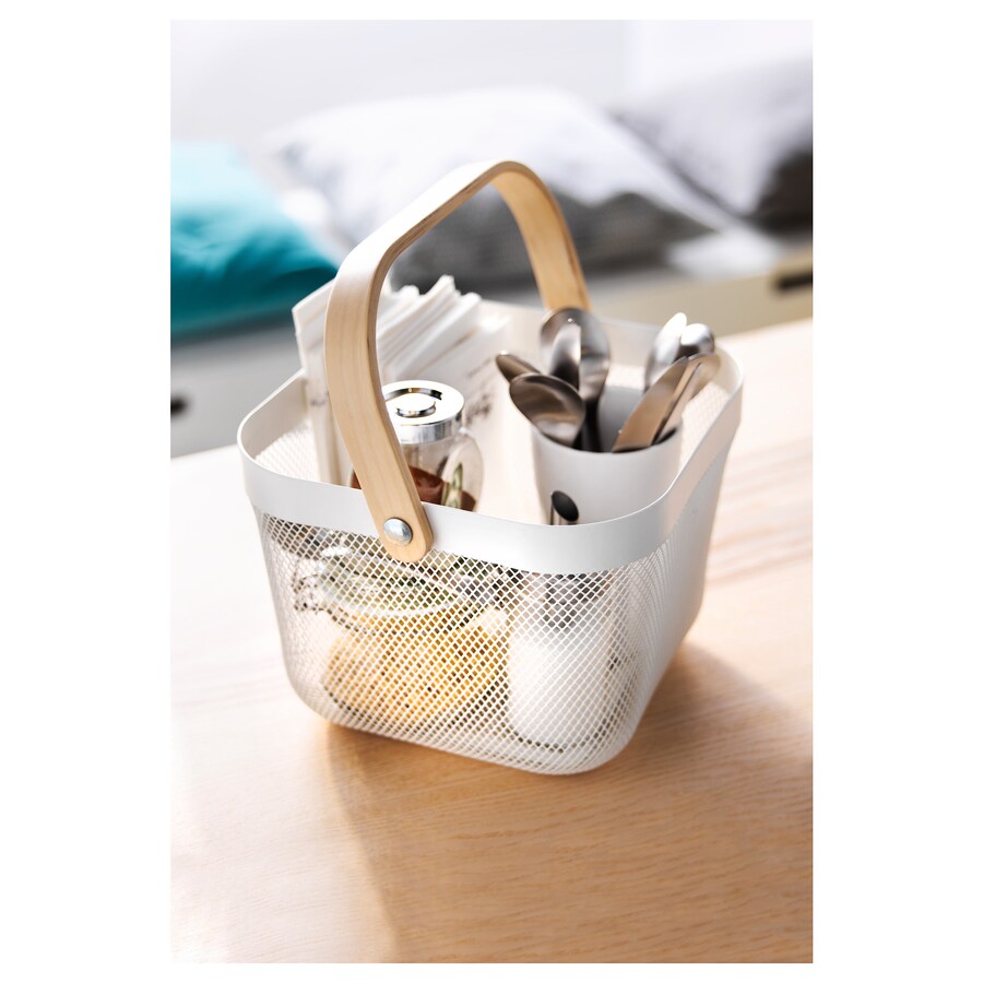 IKEA RISATORP basket, white, 25x26x18 cm