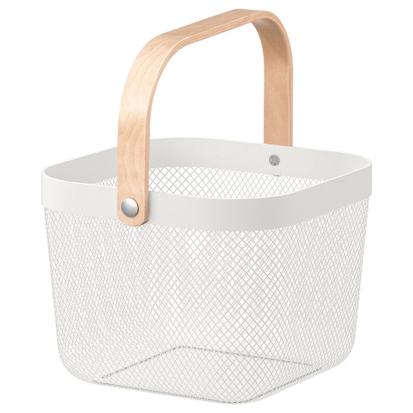 IKEA RISATORP basket, white, 25x26x18 cm