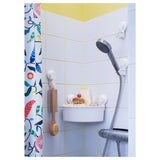 IKEA TISKEN Corner basket with suction cup, white