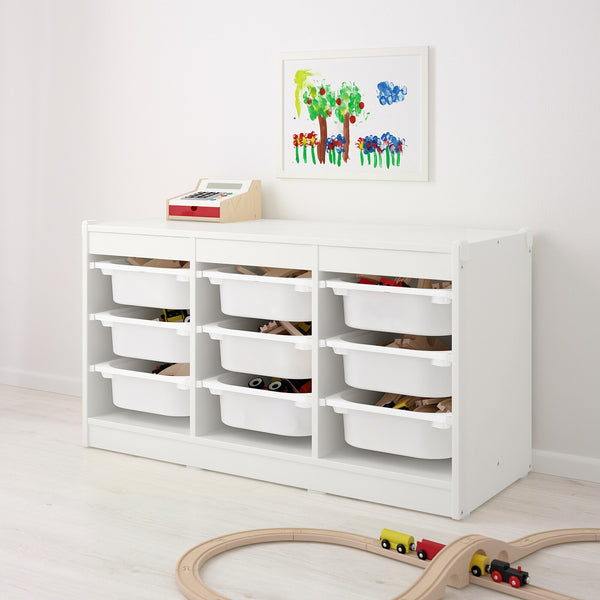 IKEA TROFAST Storage with 9 boxes, white, 99x44x56 cm