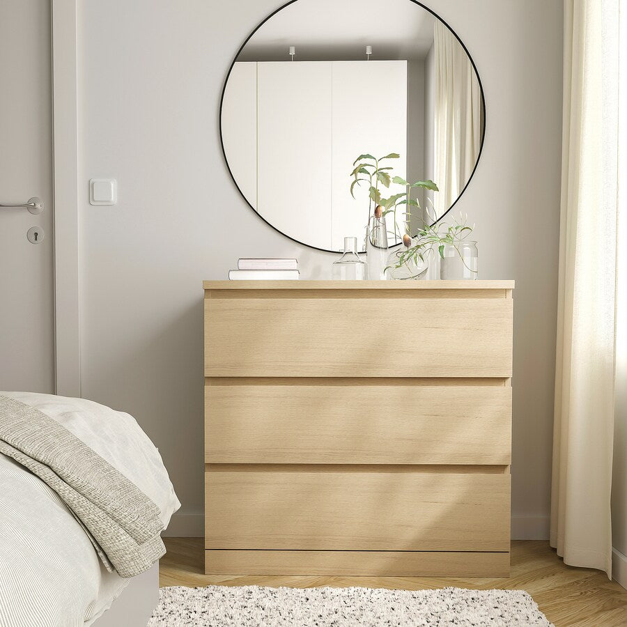 Ikea malm oak on sale veneer 6 drawers