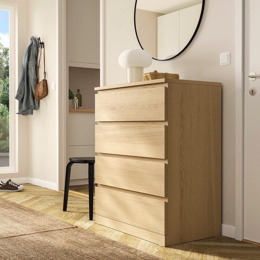 White stained store oak veneer nightstand