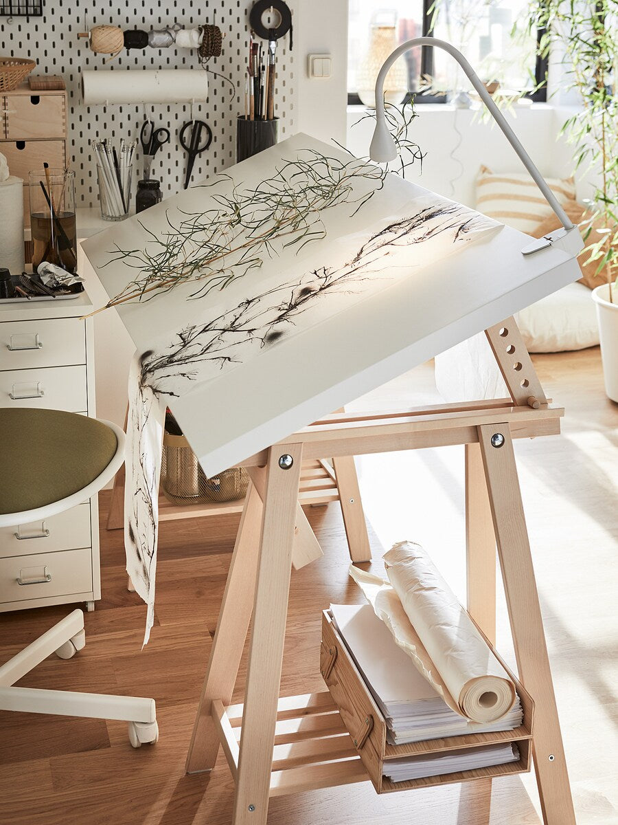 LAGKAPTEN / ALEX Bureau, blanc, 200x60 cm - IKEA